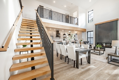 Escalier en bois fabriqu&eacute; par la Menuiserie Huybens